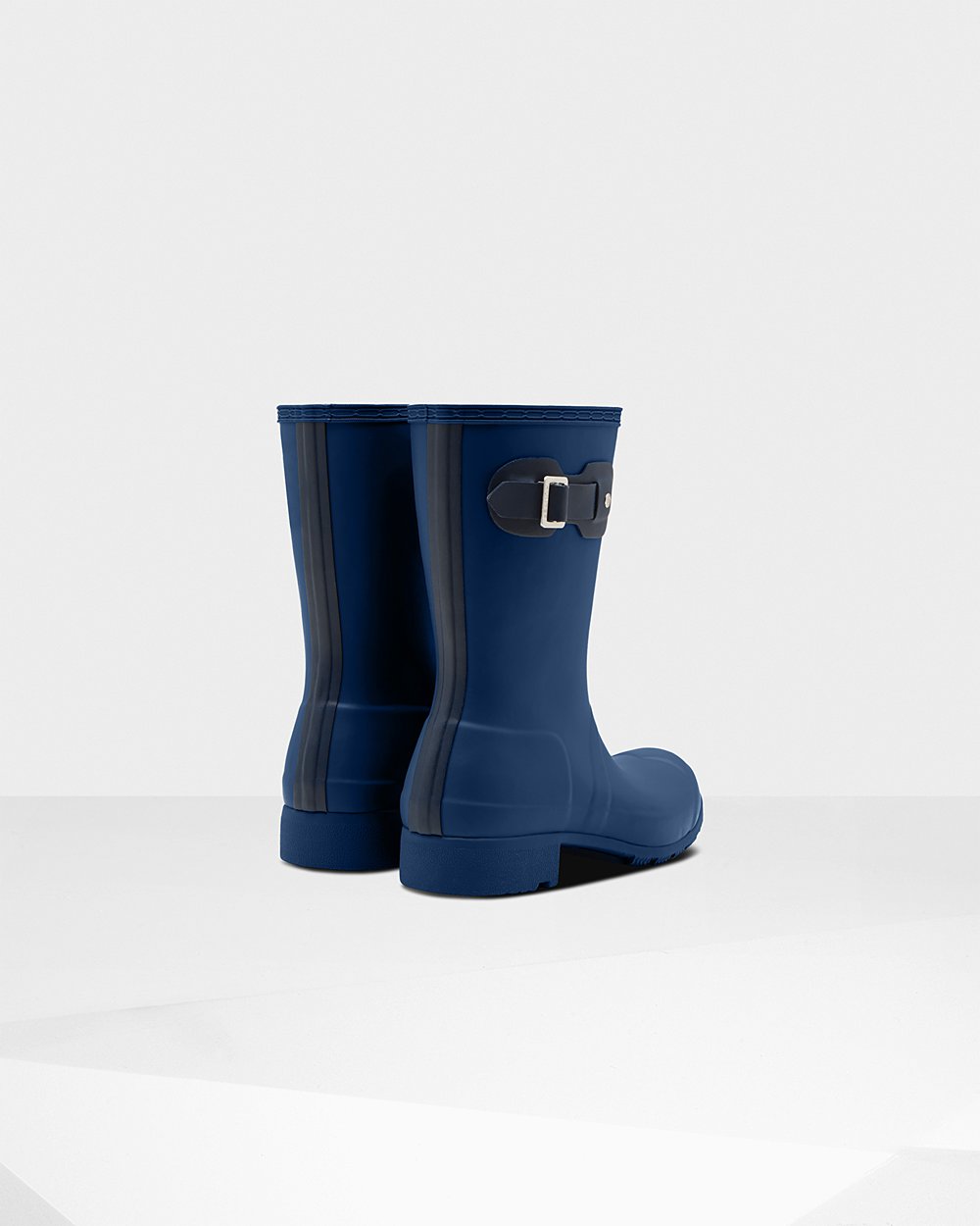 Hunter Original Tour Foldable Short Rain Boots - Discount Womens Navy - MBNOTW180